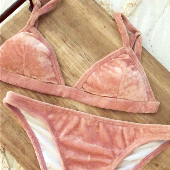 pink velvet bathing suit
